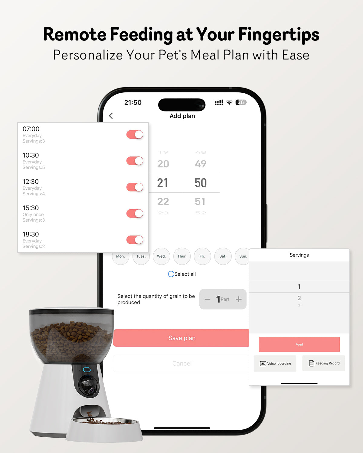 Smart Automatic Cat Feeder With 1080P HD Night Vision Camera