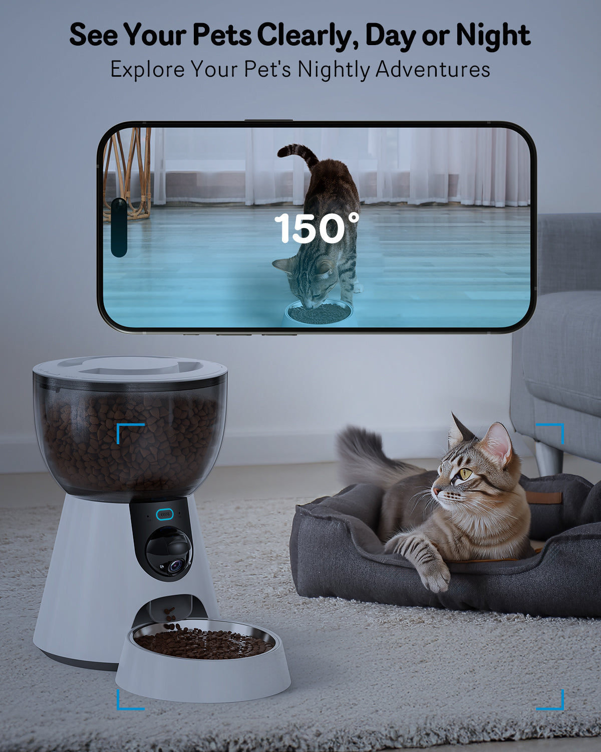 Smart Automatic Cat Feeder With 1080P HD Night Vision Camera